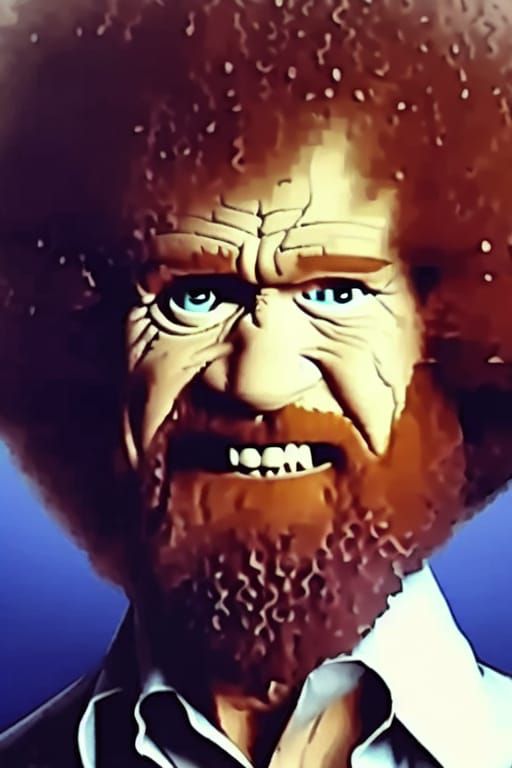 Bob Ross, darkness consumes him, madness takes over