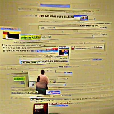 A man updates the internet