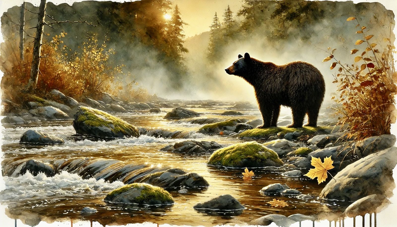 Series: "Seasons of the Quiet Wild: The Bear’s Path"
Scene 7 of 8
Title: "River of Golden Silence"