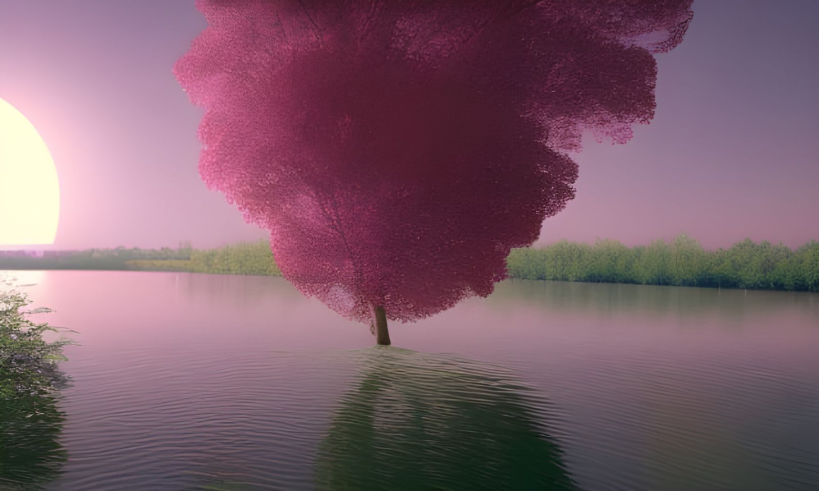 Pearl Floating Above Dazzling River in 8k