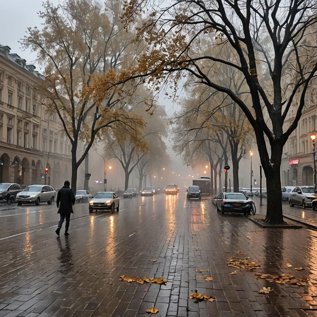 November rain in moskow