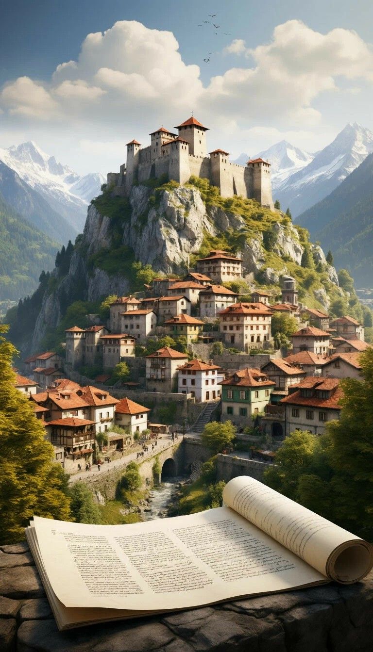 Landscape on the manuscript