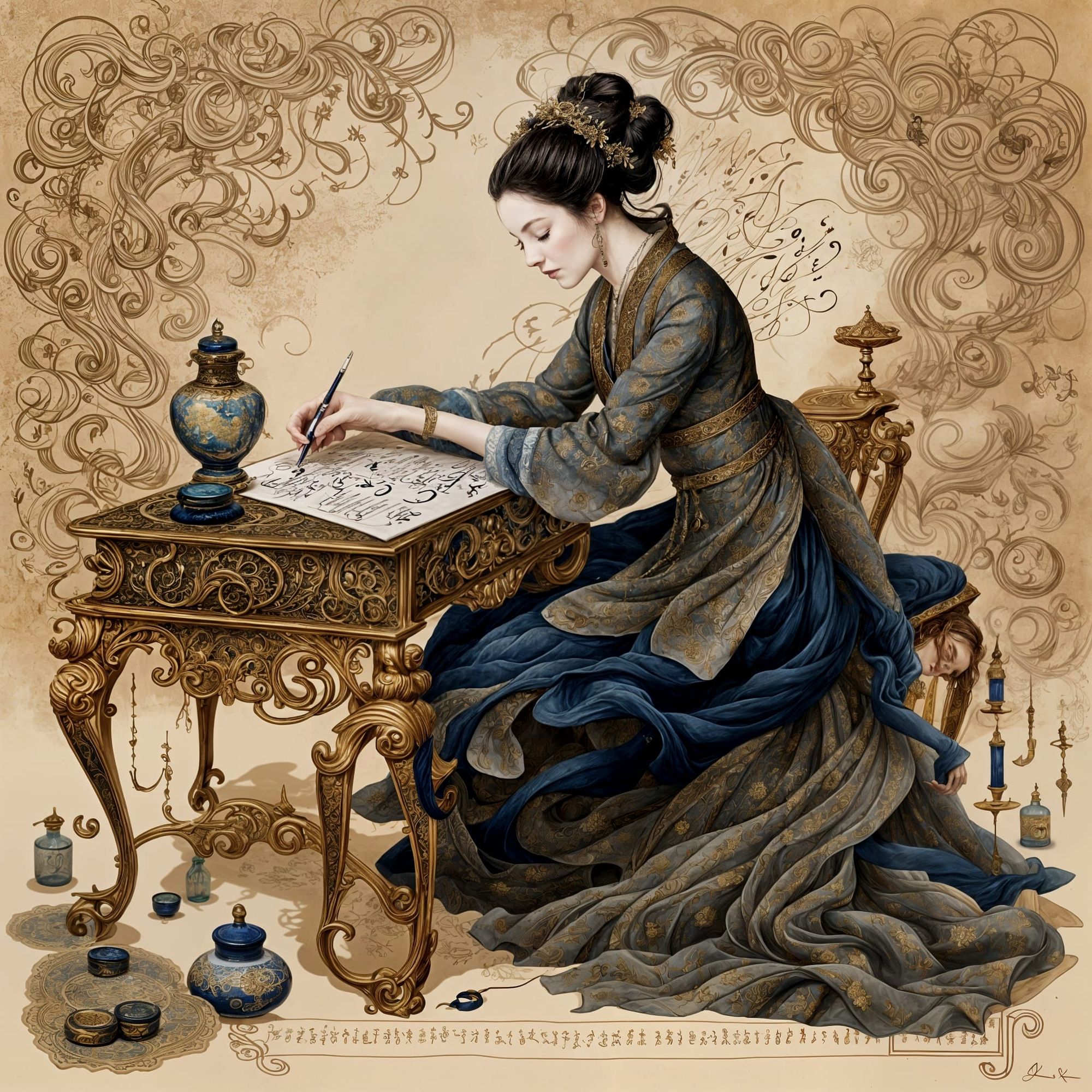 Writing a letter 