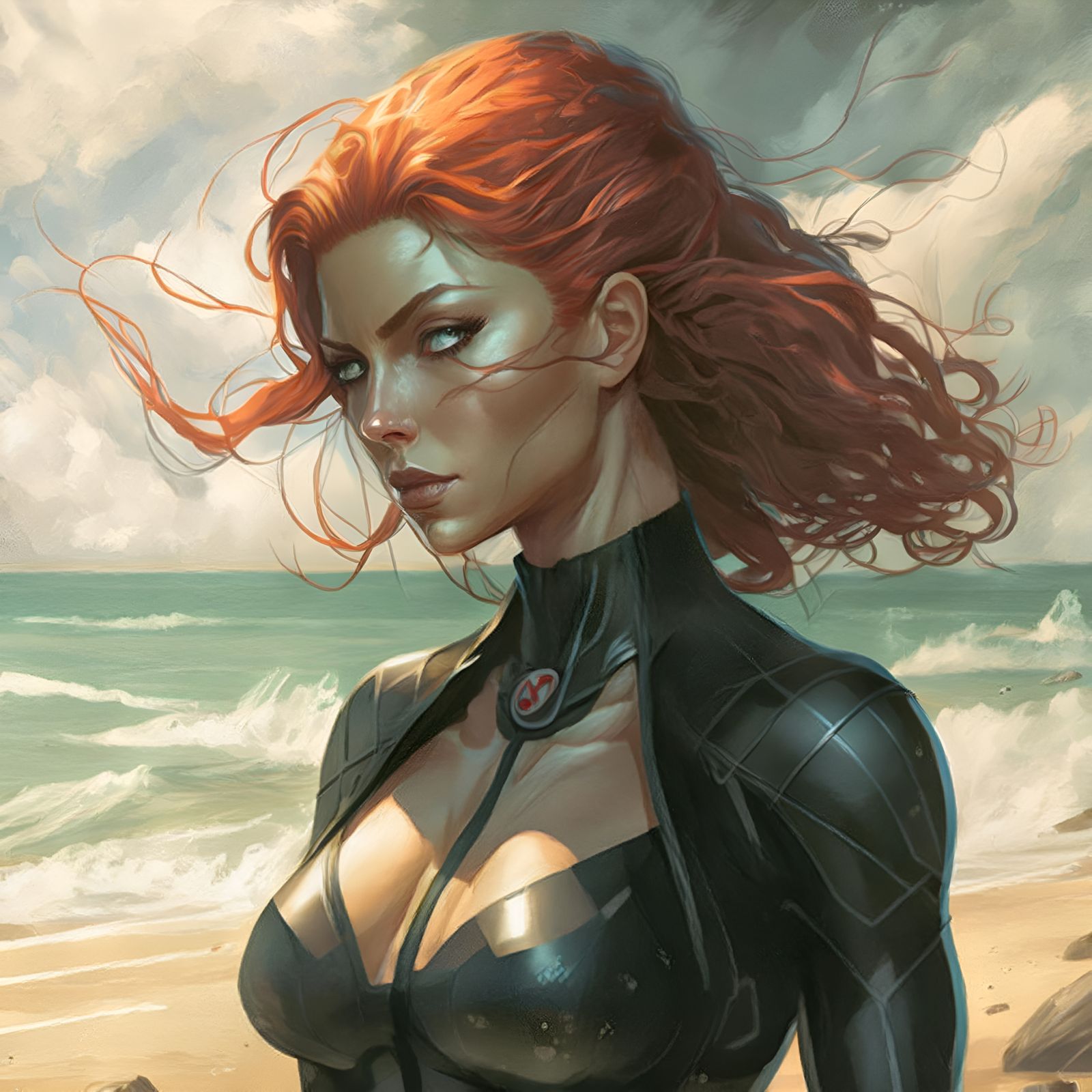 Midjourney v4: Beach Widow Returns