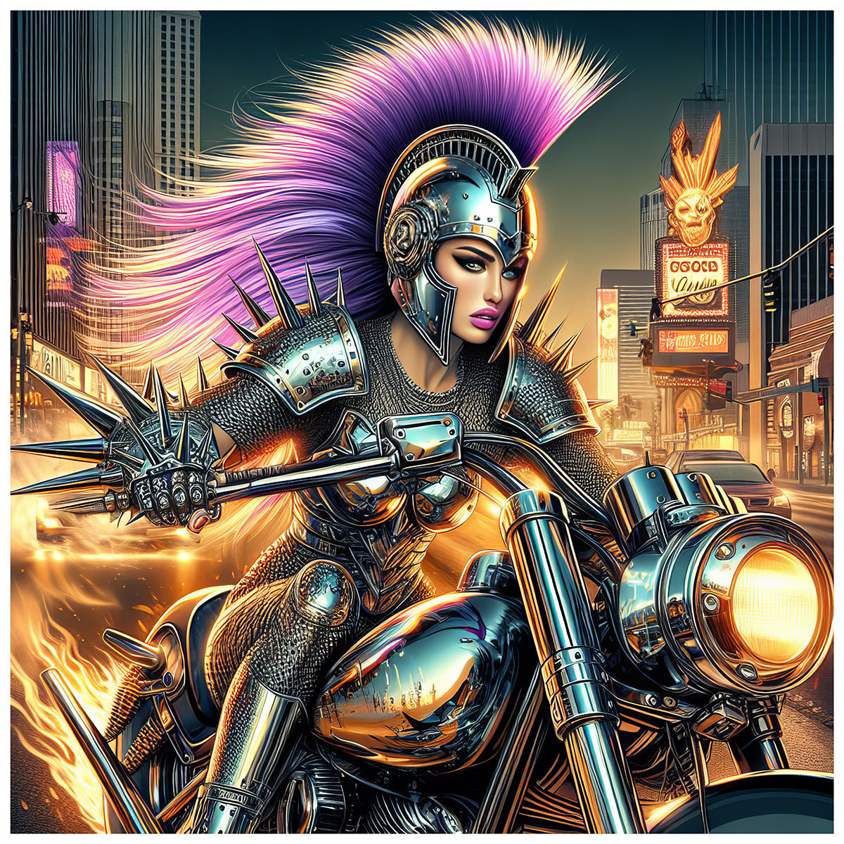 Punk Female Biker