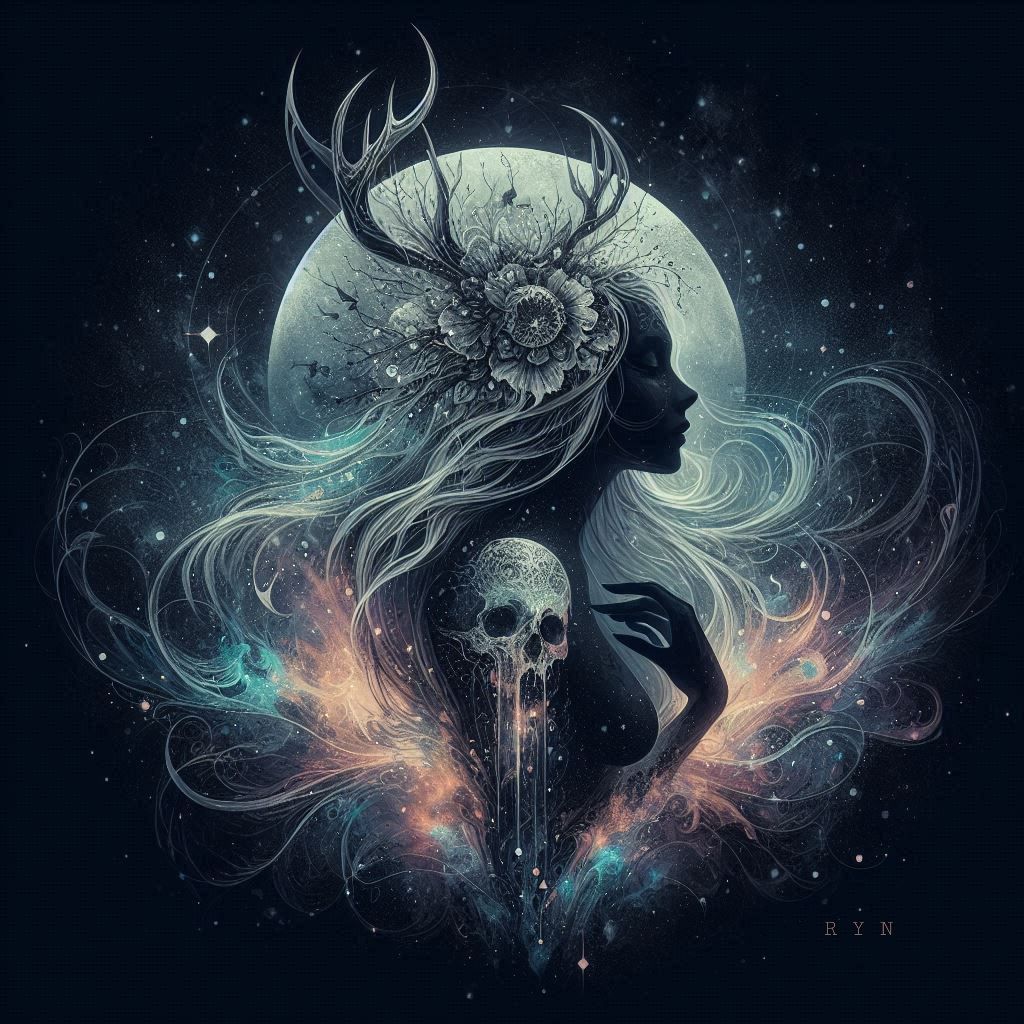 She lives in the darkness between the stars