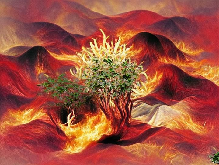 The burning bush - AI Generated Artwork - NightCafe Creator