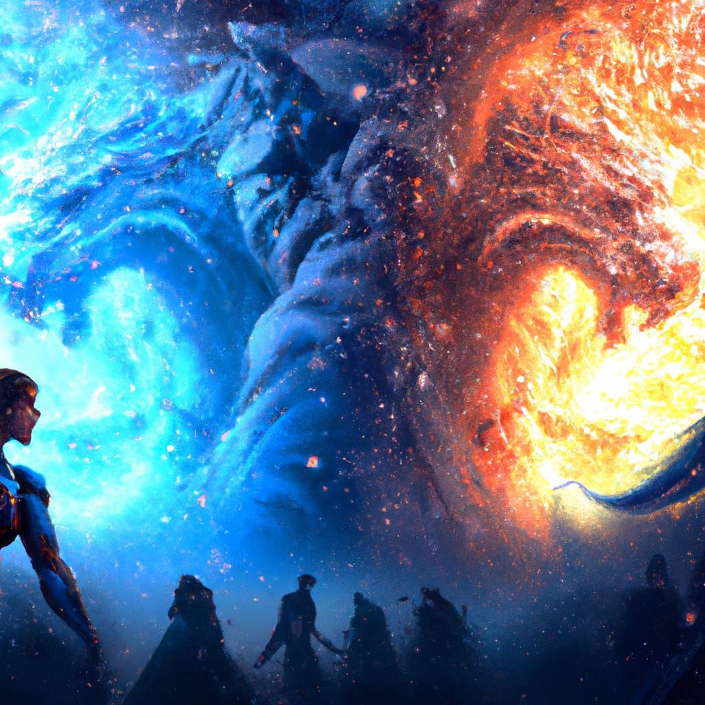 Fire and ice beasts clash in war
