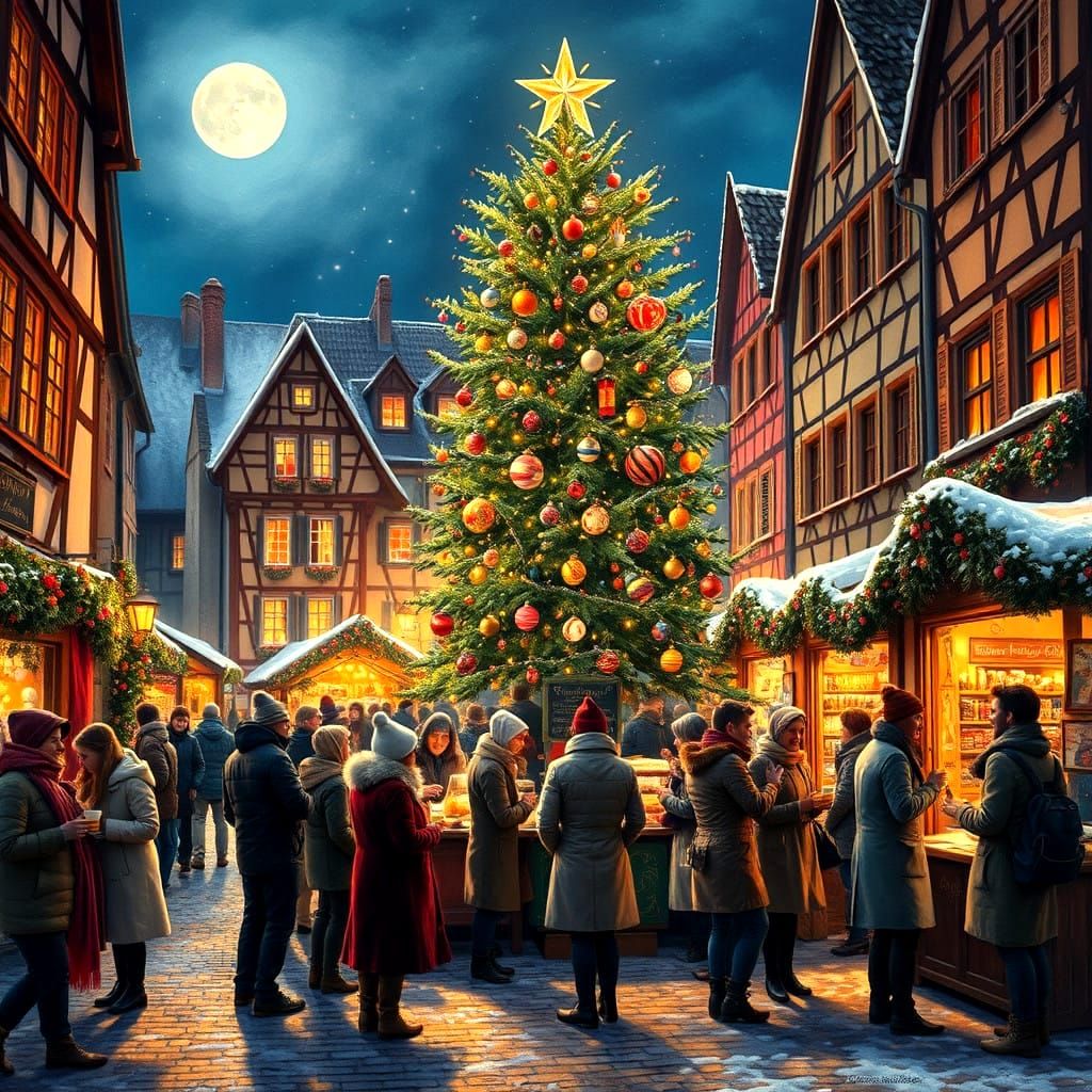 Christmas Market in Alsace - Winter Christmas Market in Ench...