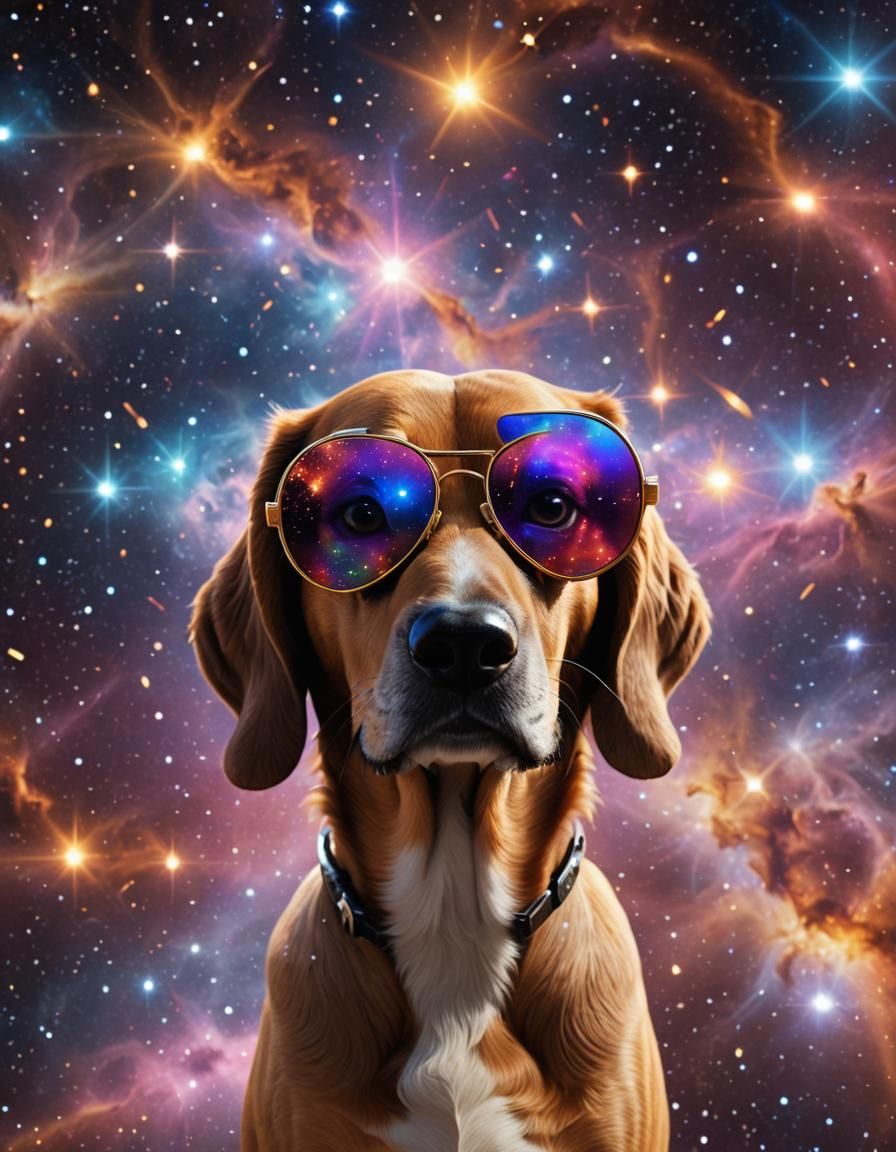 closeup: 3D Lateralus hound dog: Aviator sun glasses: center...