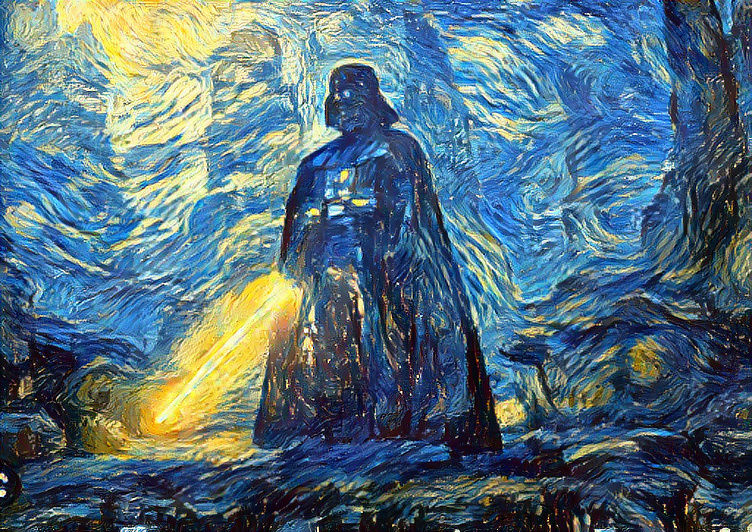 star wars darth vader starry night