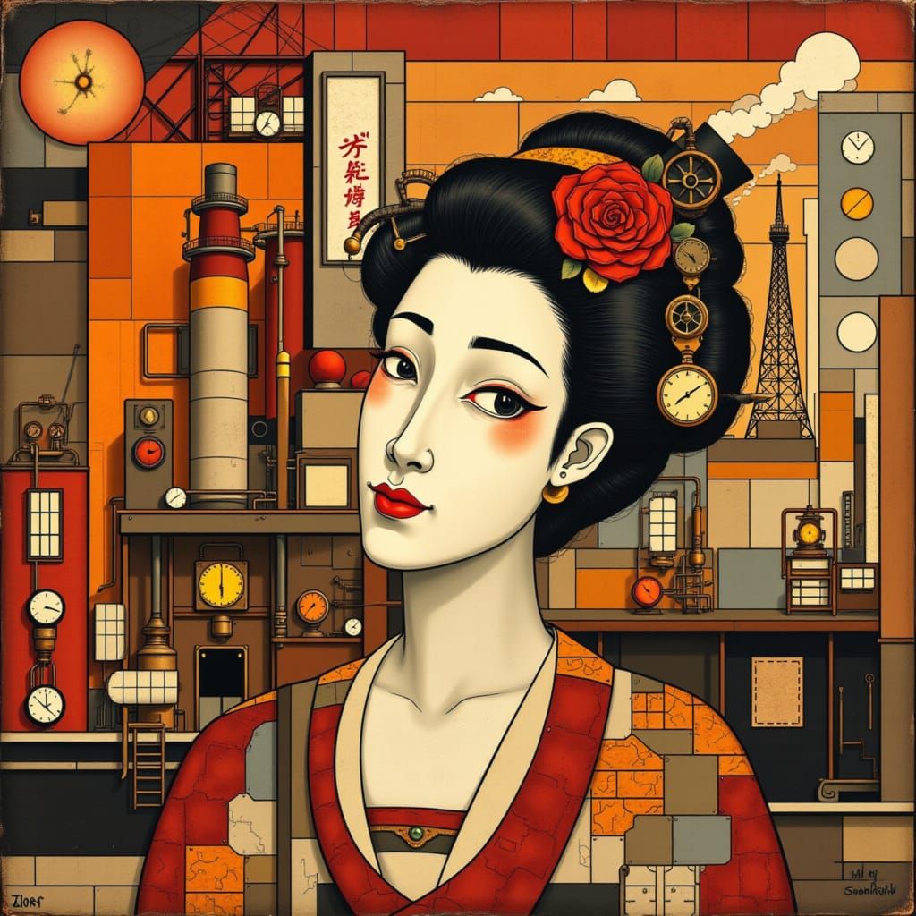 <lora:MONDRIAN FACTORY:1.0> Geisha
