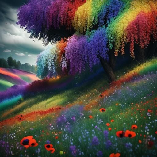 New SD Lora Rainbow flowers 3