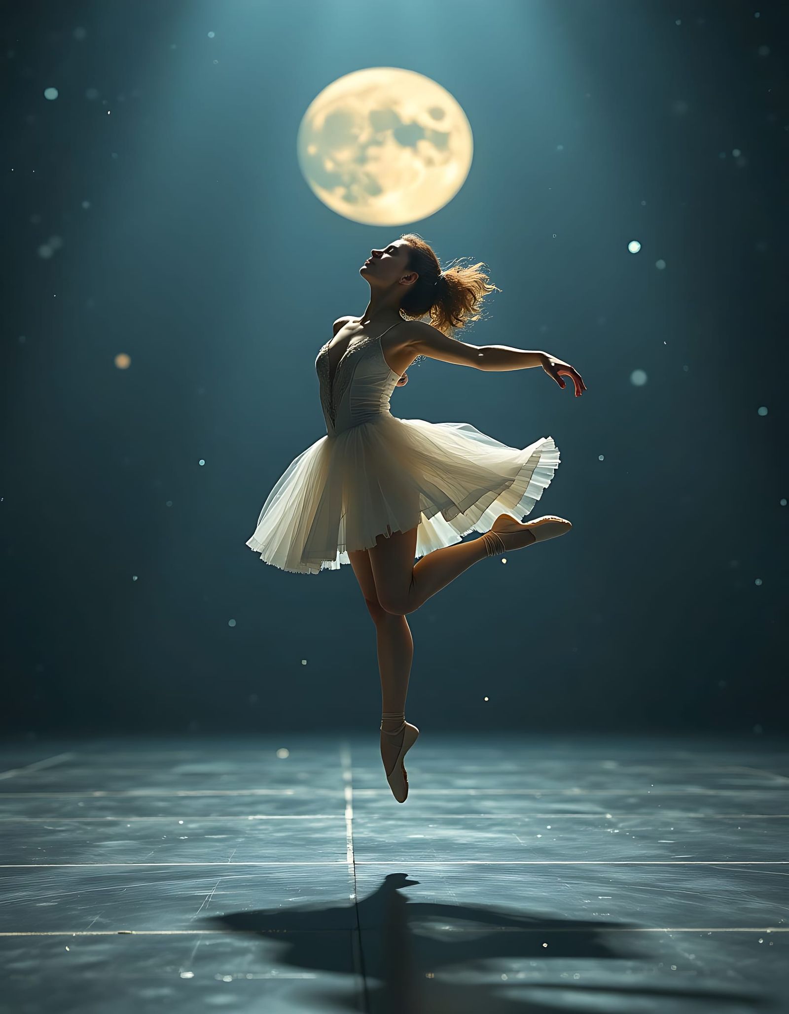 Ethereal Flight: Ballerina in Moonlight