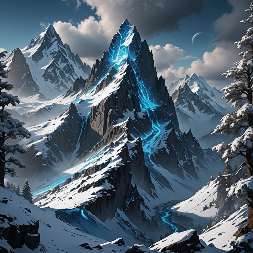 glowing mountain