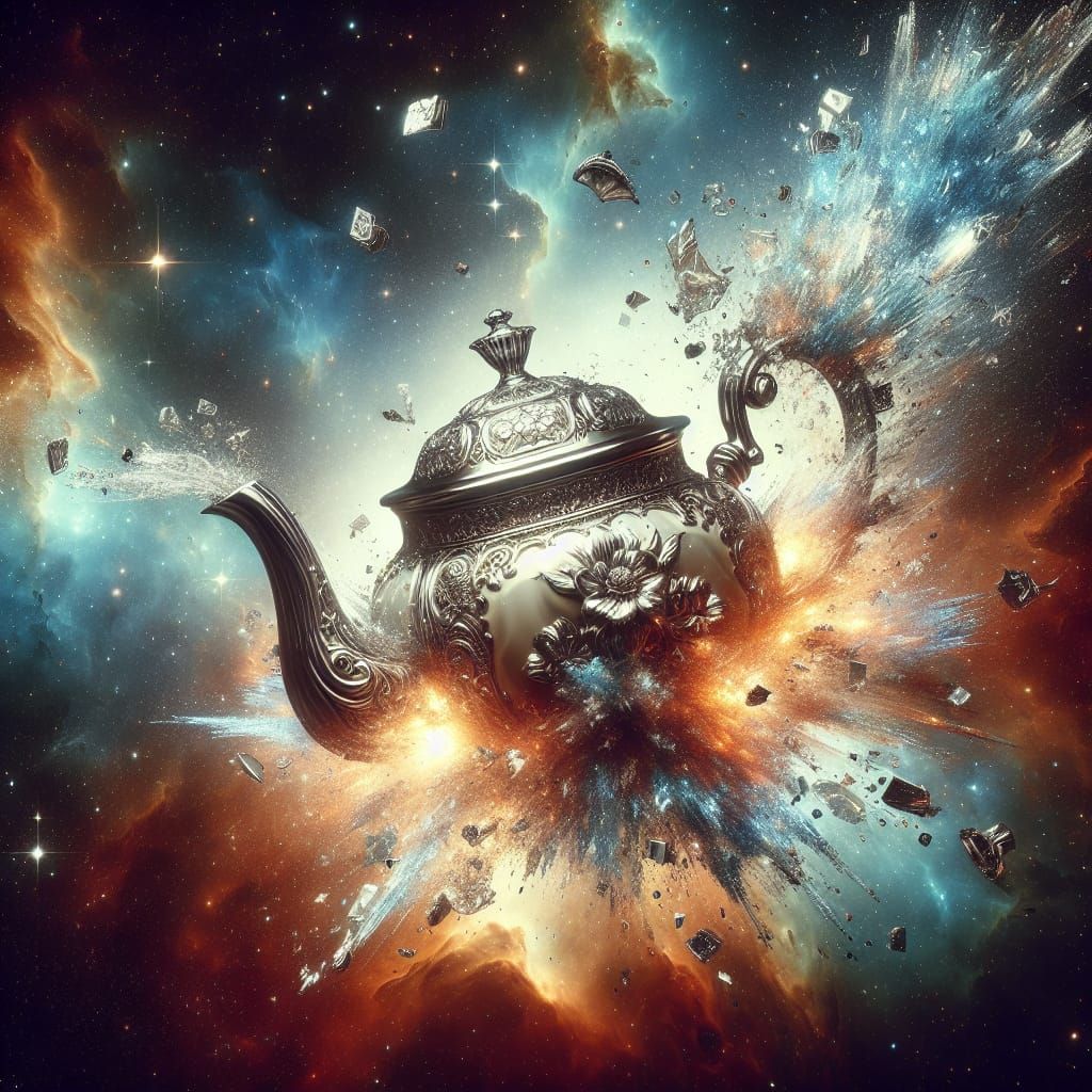 Exploding teapot AI Generated Artwork NightCafe Creator