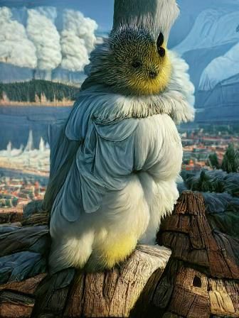 A cute fluffy bird