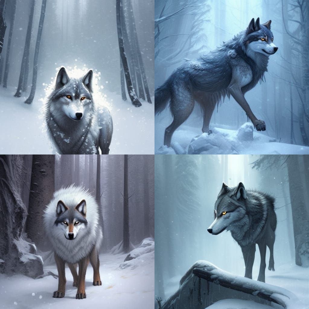 epic wolf in snow
