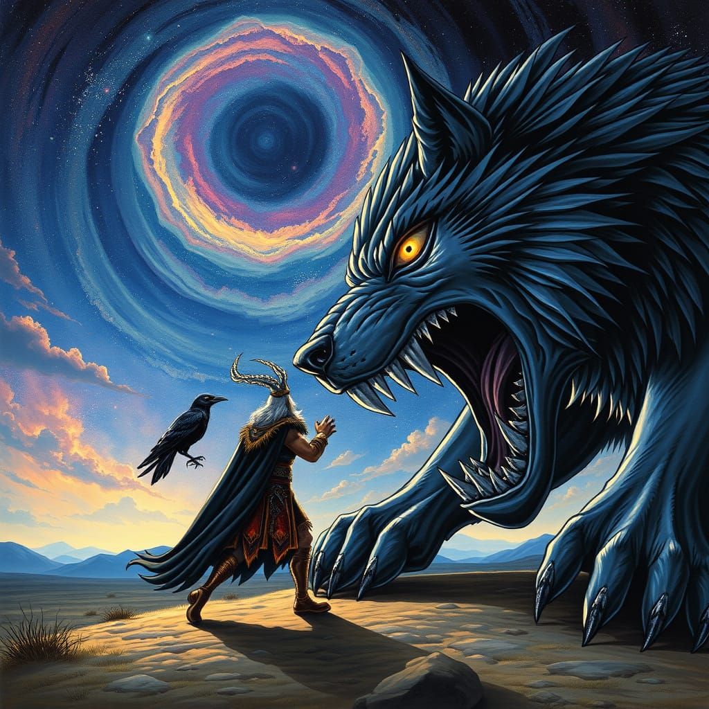 Odin Facing Fenrir