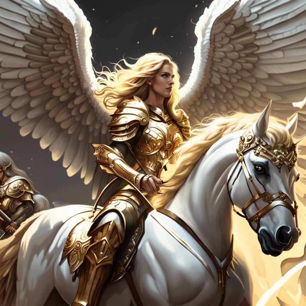 Valkyrie on Her Horse  by @Polgara