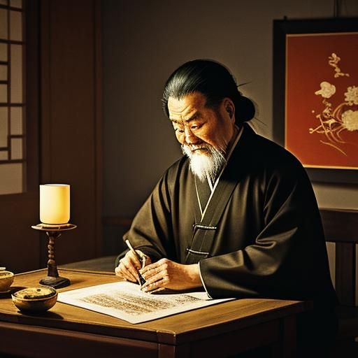 Confucius in Traditional Chinese Painting Style