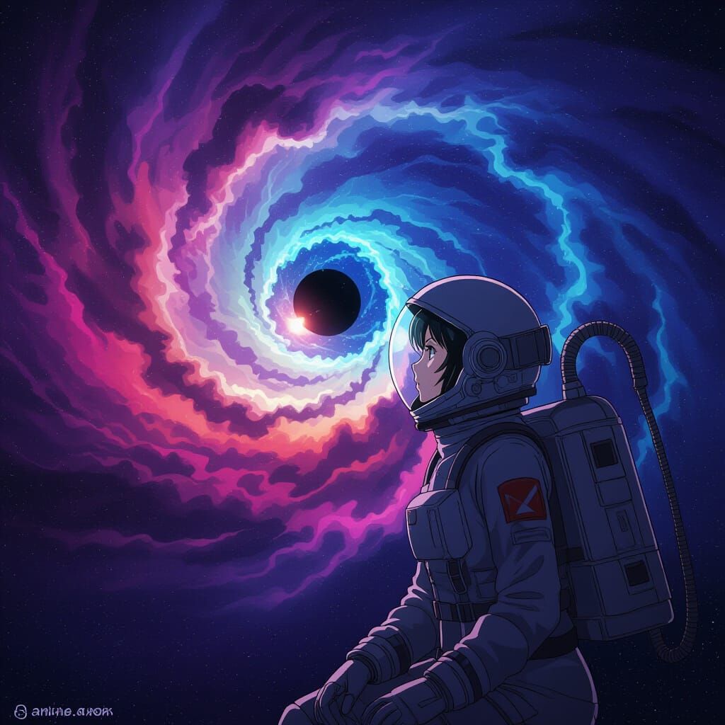 Astronaut Gazes at Cosmic Eye Nebula in Epic Sci-Fi Art