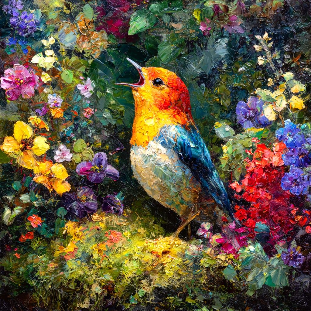 "Singing Bird" Painting  by @Danio