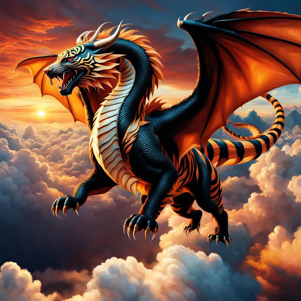 Tiger Dragon - AI Generated Artwork - NightCafe Creator