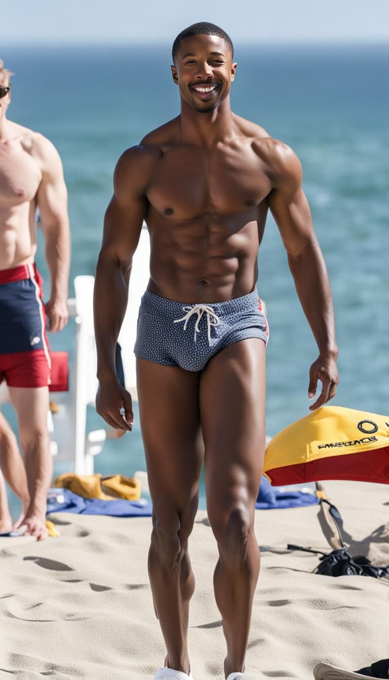 Michael b. Jordan in speedos