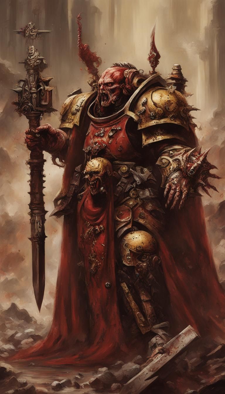 Warhammer 40k, creepy Adeptus Custodes corrupted by madness,...