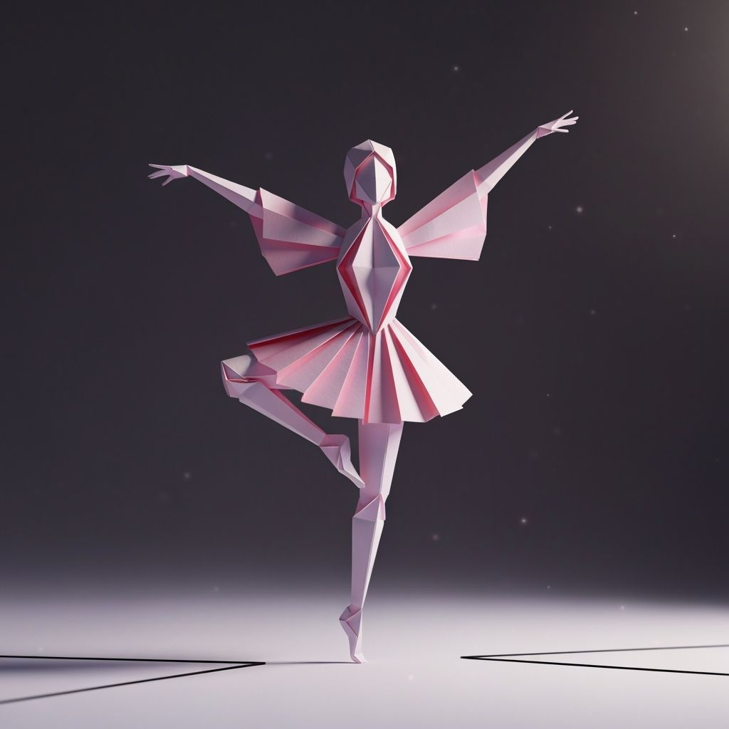 Beautiful Lively Origami Ballet  Dancer  by @gits--