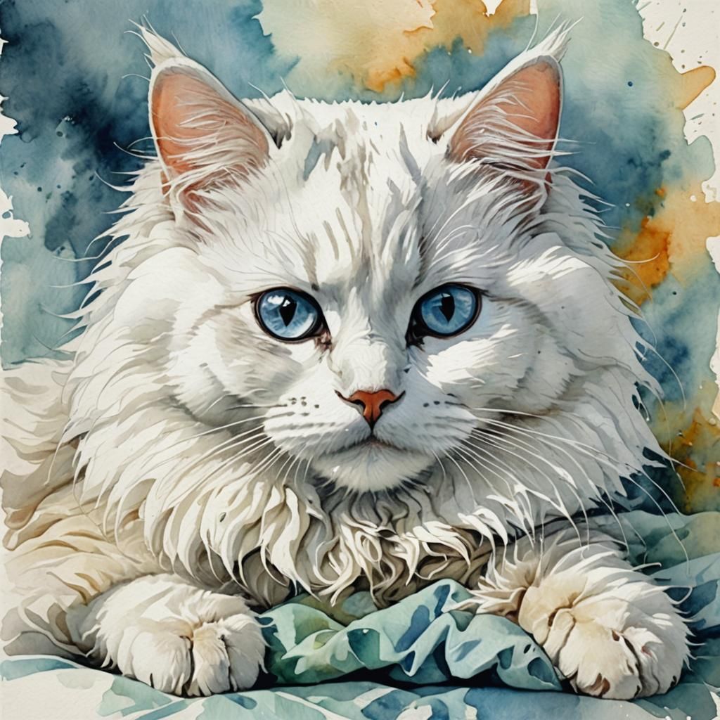 Fluffy White Cat Ai Generated Artwork Nightcafe Creator