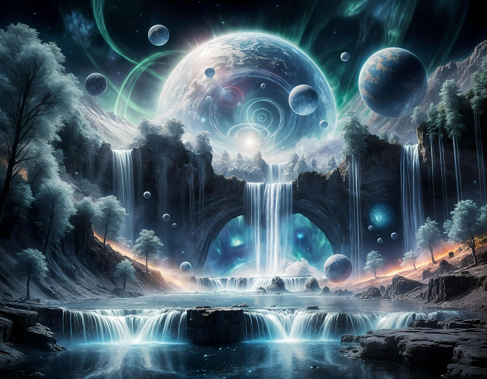 Jupiter Moon Waterfall  by @Lisi