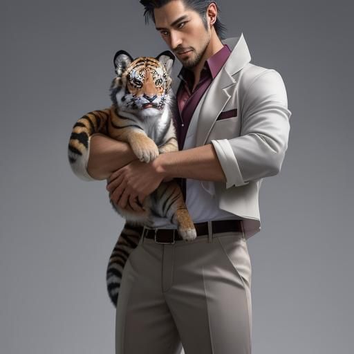 An anthropomorphic grey-brownish wolf Mr.Wolf in a low growl...