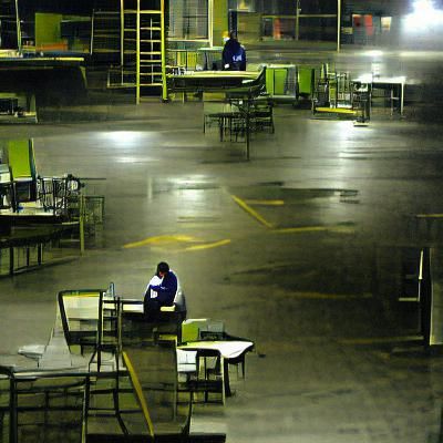 lonely people at work late in the night