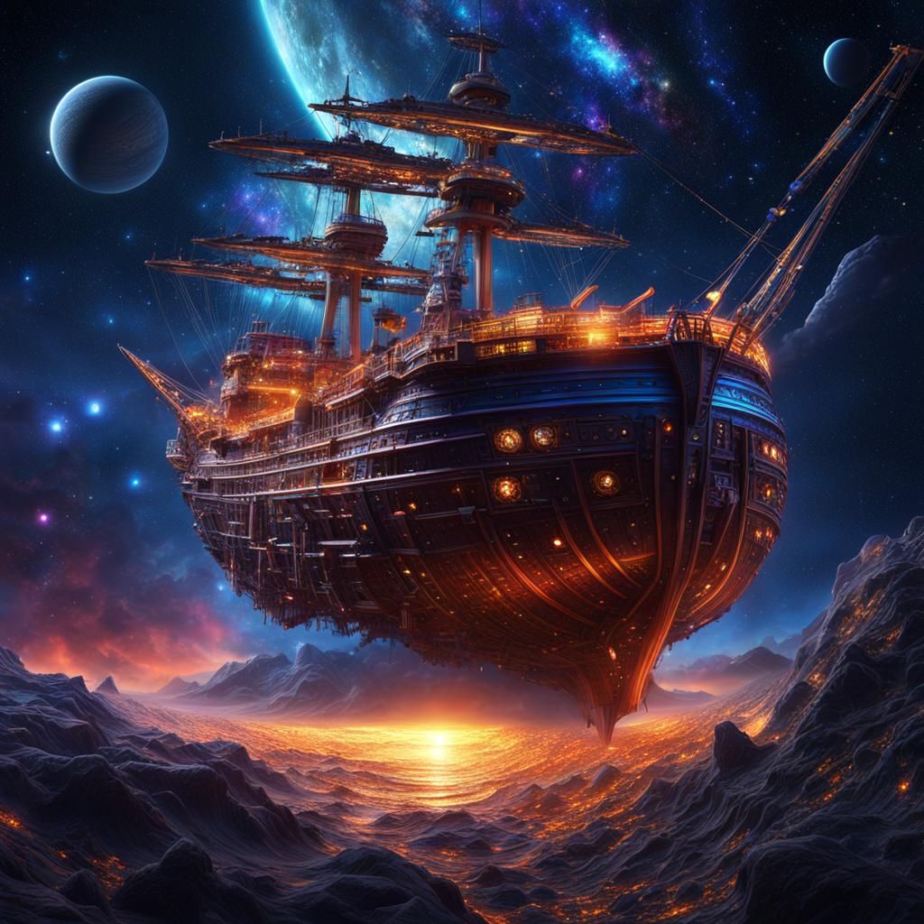 Peter Pan's flying ship  by @Bubochka