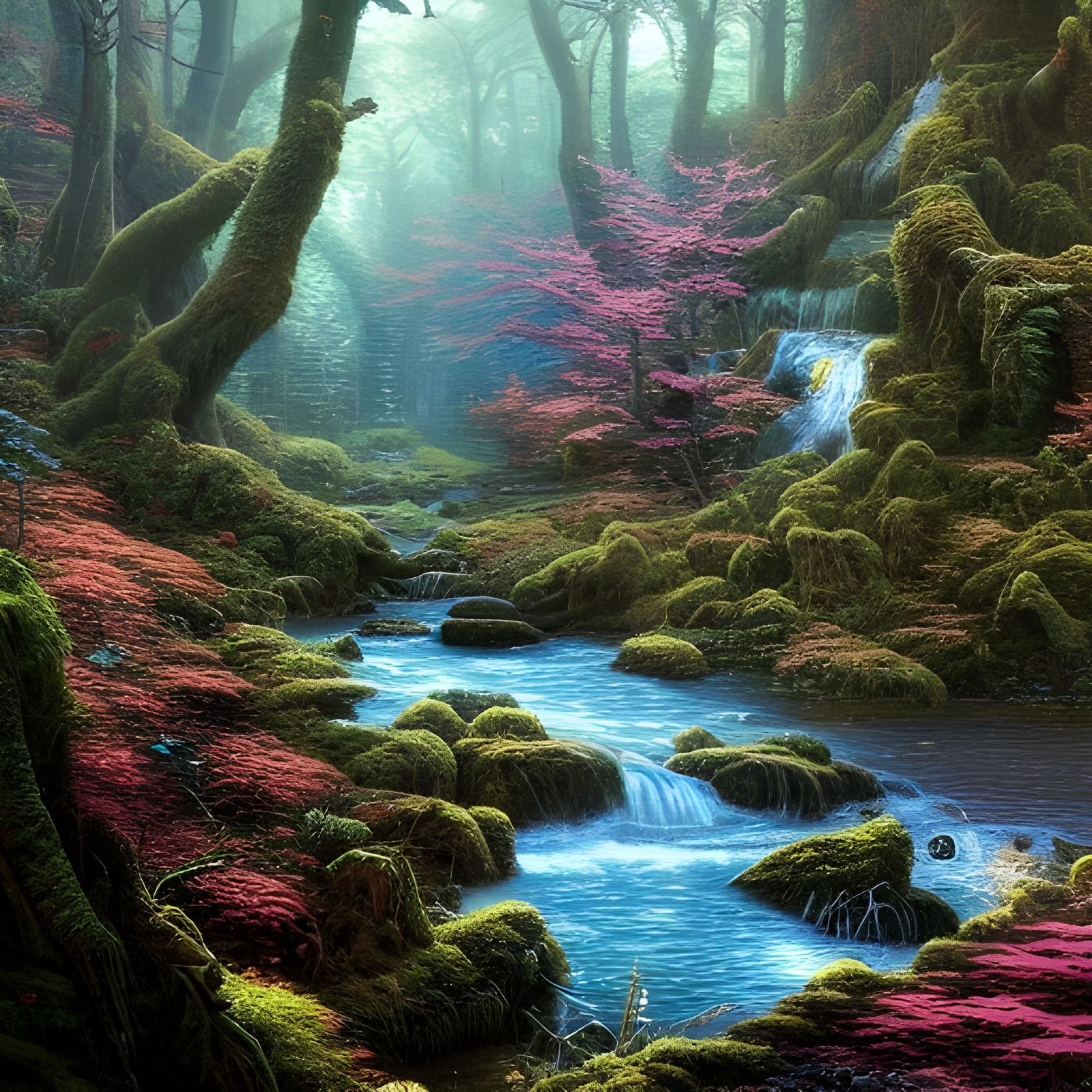 wooded river - AI Generated Artwork - NightCafe Creator