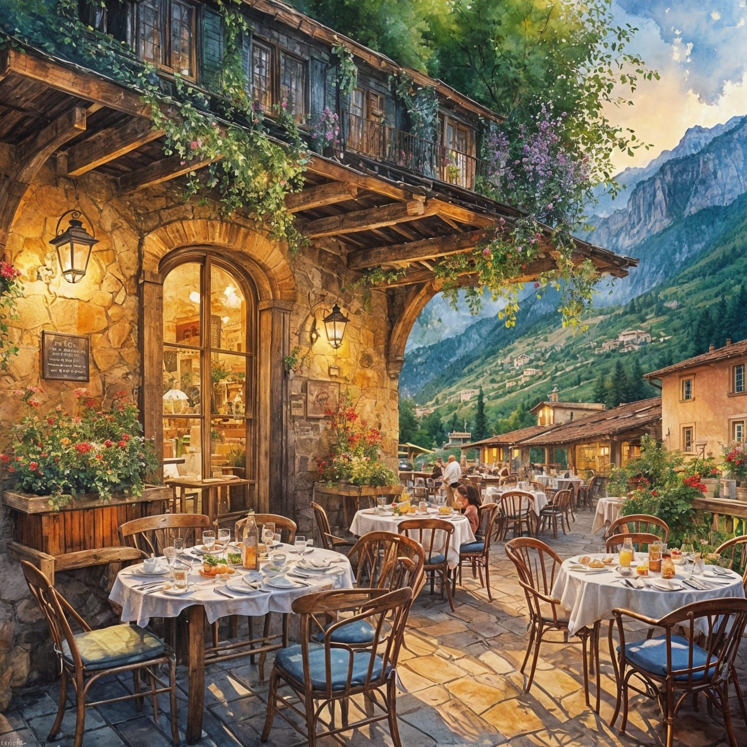 Cafe in the Alps  by @TSharp 