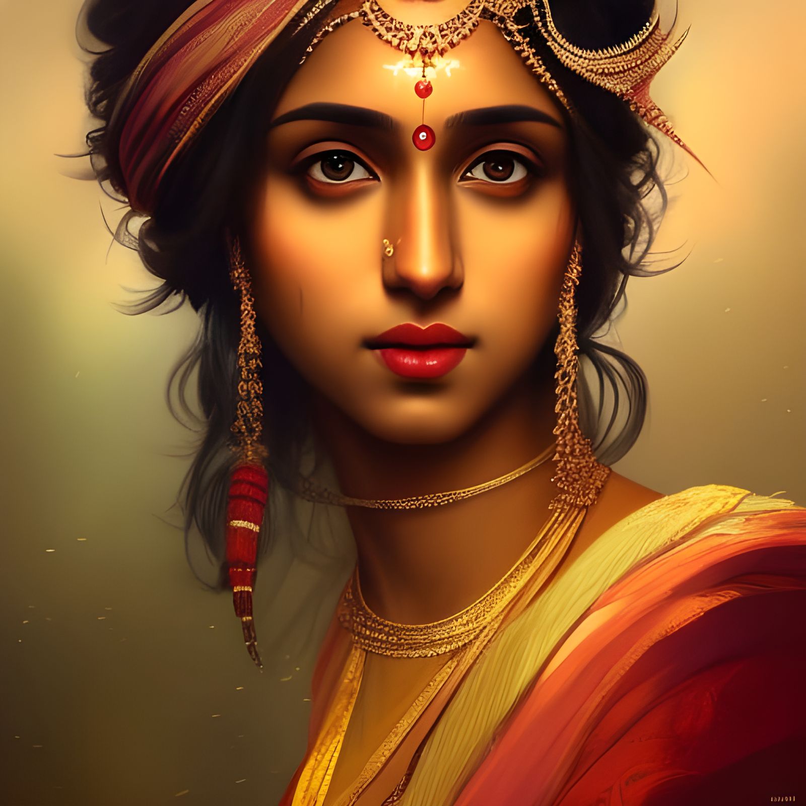 beautiful indian goddess looking at you - AI Generated Artwork ...