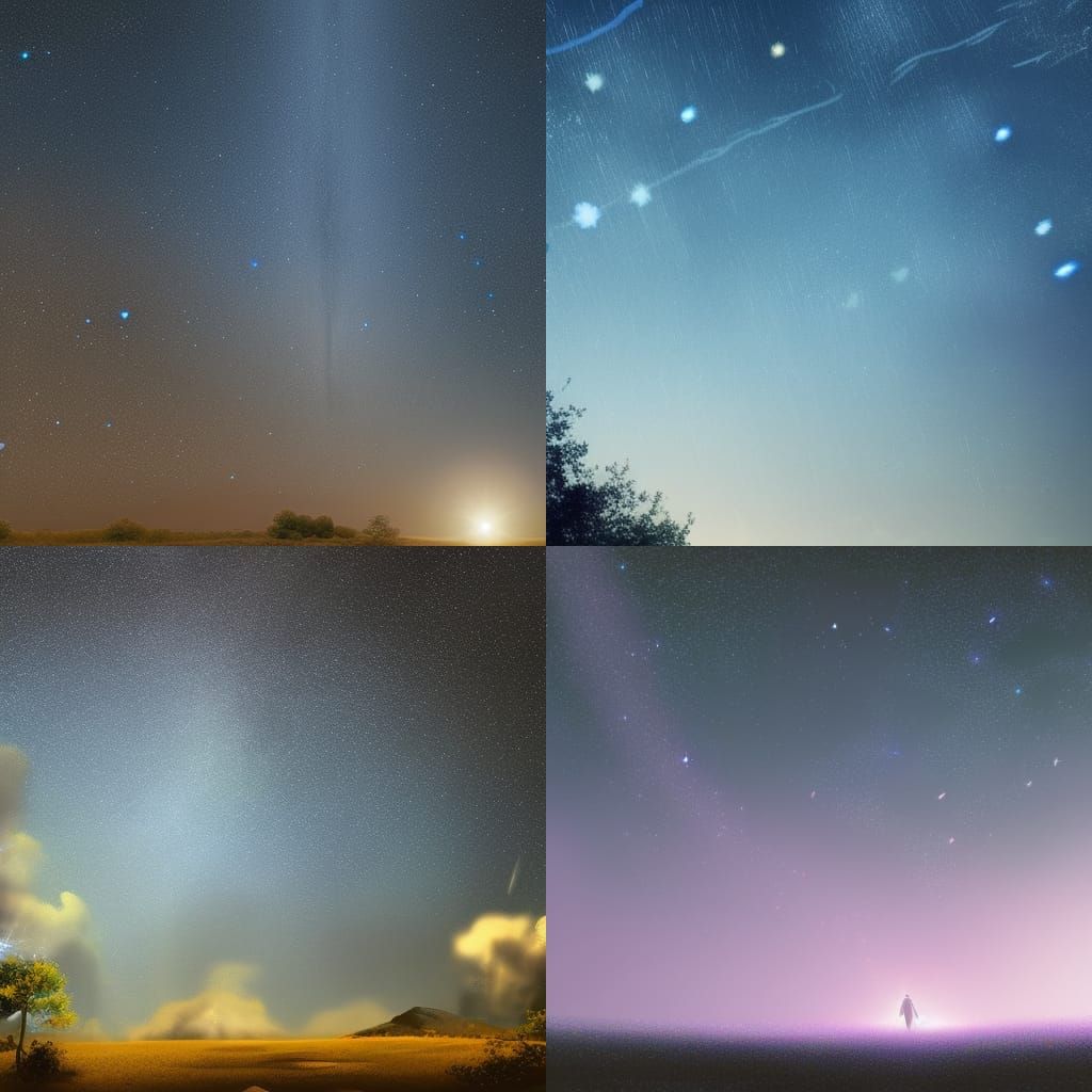clear starry sky with beautiful meteor shower and galaxies s...