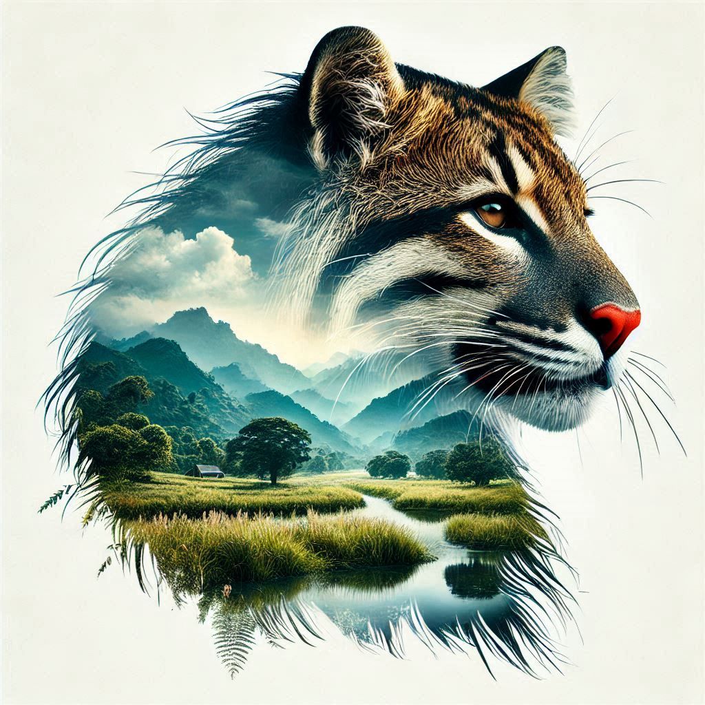 double exposure beautiful fantasy DALL-E 3 portrait landscape..