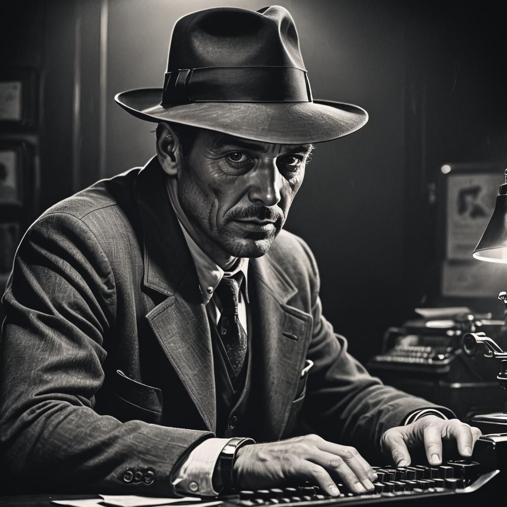 1940's cyber-noir Detective office