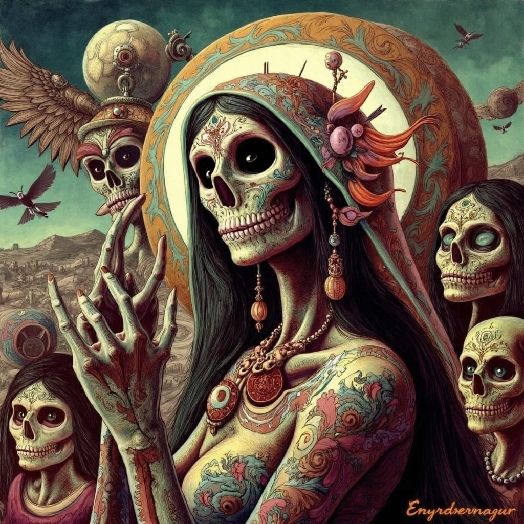 Portrait de la femme de Max Ernst à table, en 1932, à la façon de Max Ernst_026