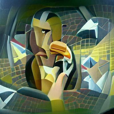 Eating a burger in the car park