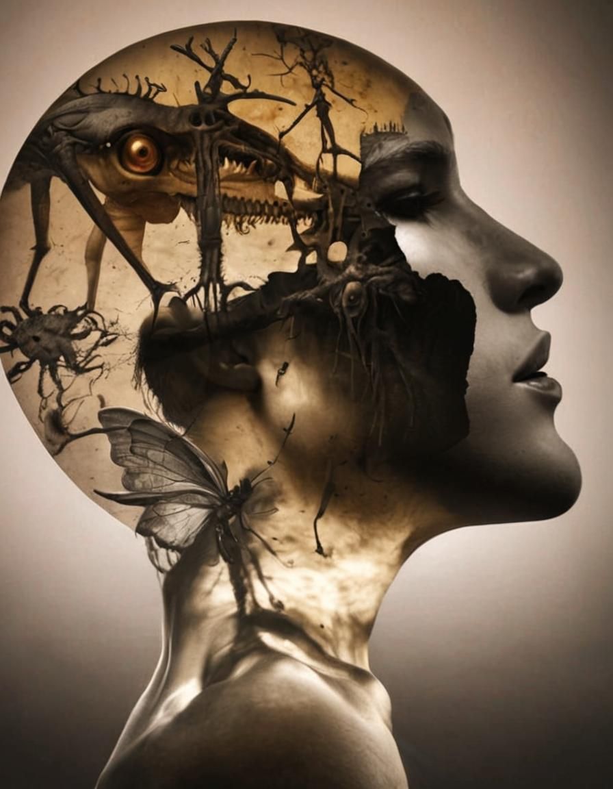 Wraiths and Strays: Hyperdetailed Mixed Media Collage