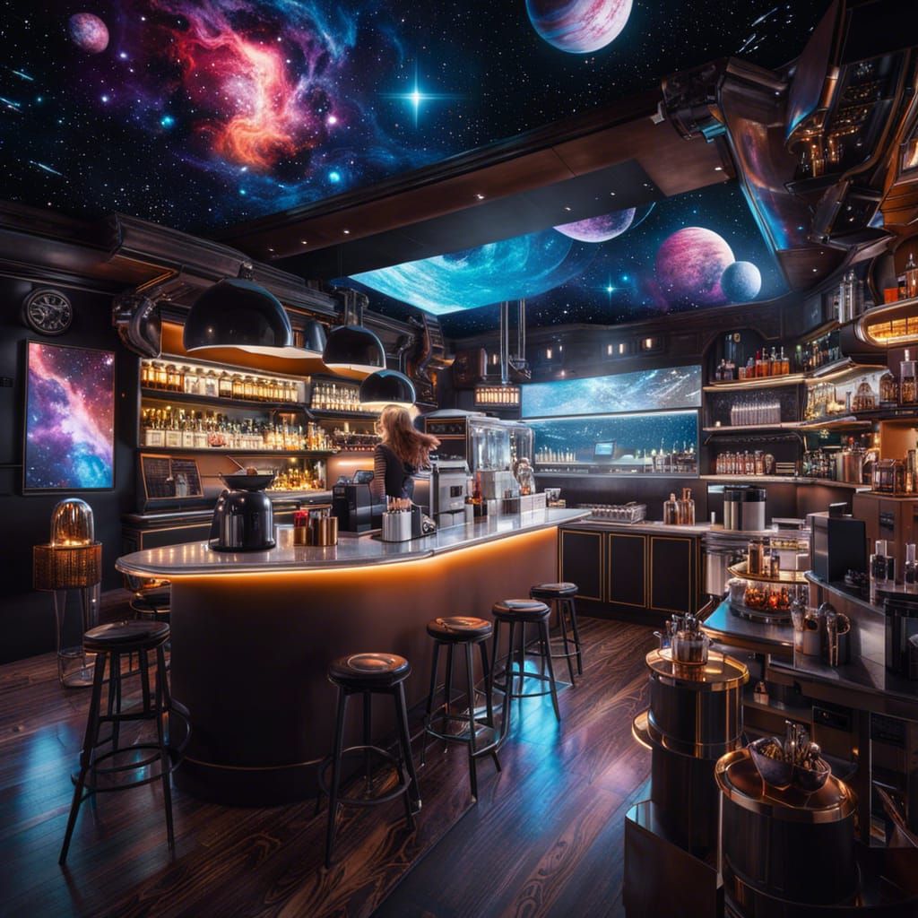coffee bar with amazing view