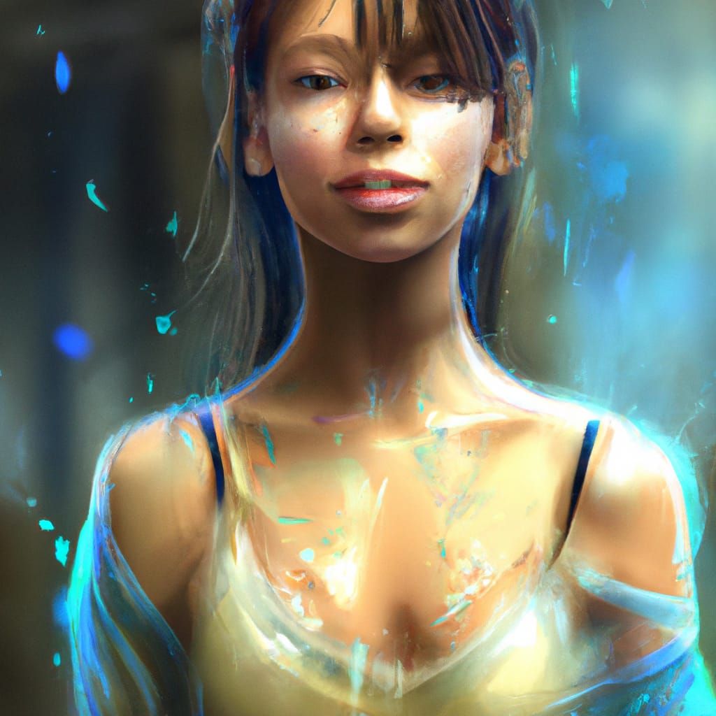Girl brush paint
