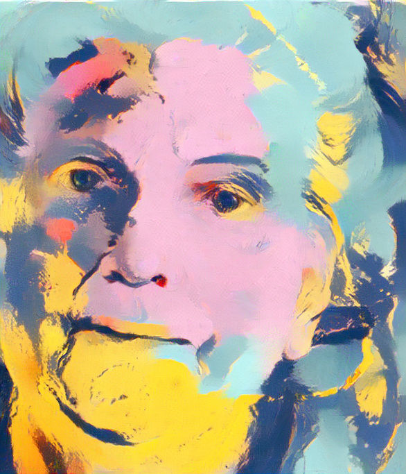 Self portrait drawing 2021 using Marilyn 1967 by Andy Warhol