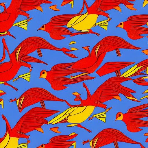 Bird patterns red by Paf_le_piaf