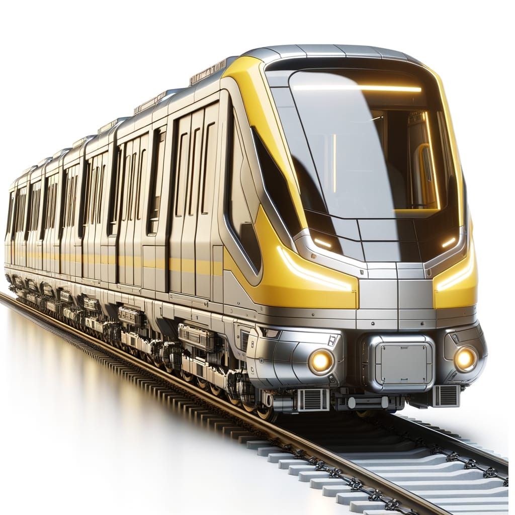 Modern Train in Robotic Style